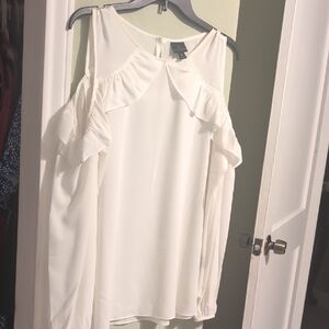 Worthington Cream Ruffle Sleeve Blouse